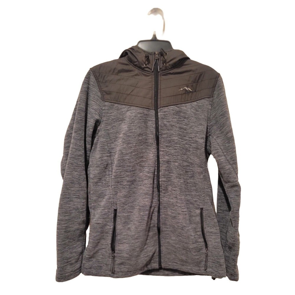 Rustic Ridge FLEECE Hooded Zip Up Jacket In Heather Grey-Women's Medium